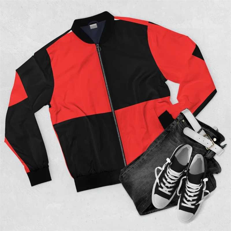 Fashion Y2K Zipper Jacket For Men Color Block Graphic Jacket Street Mens Pullovers 3d Coat Long Sleeve Bomber Jackets X250213
