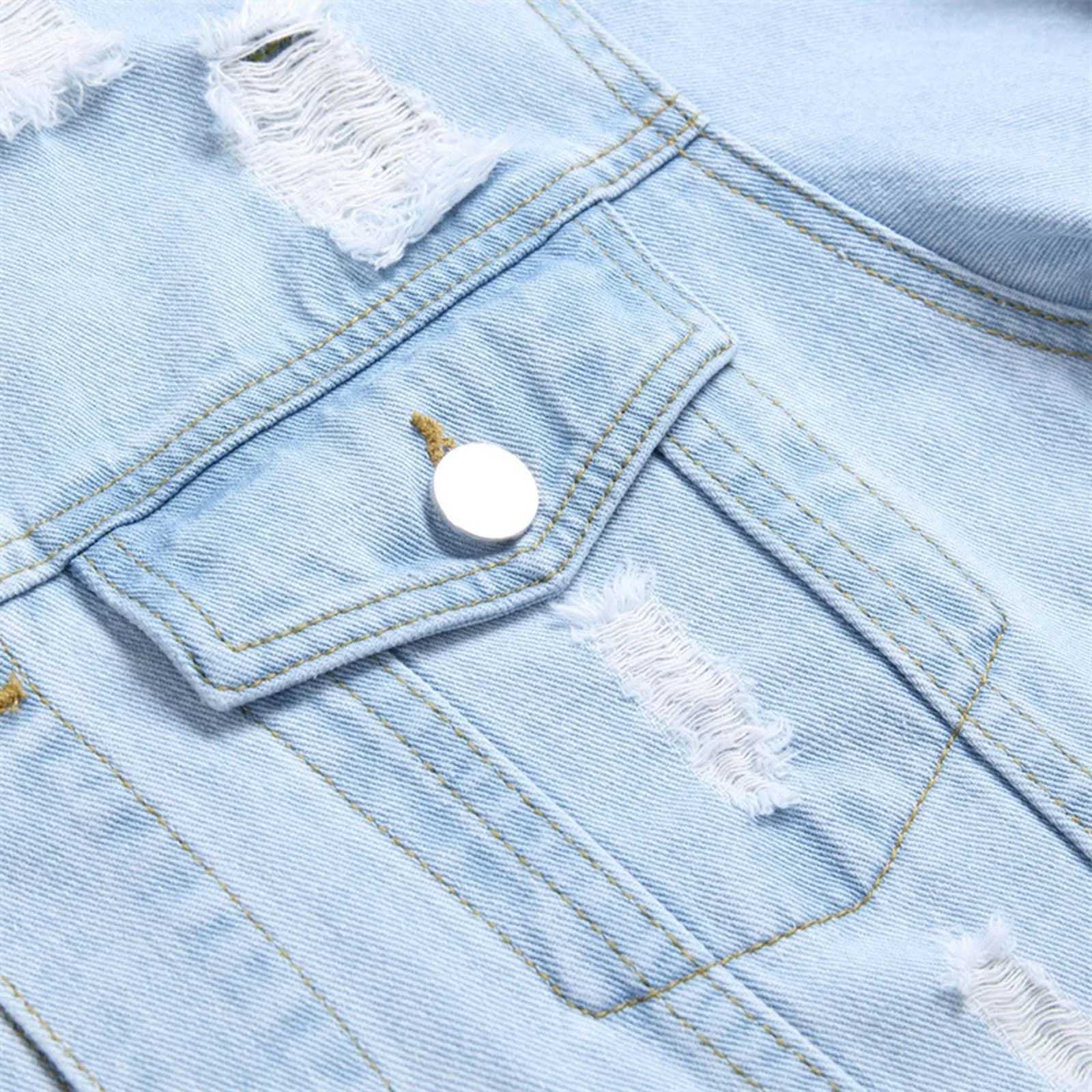 Jeans Jacket Women Slim Ripped Holes Denim Jacket Spring Autumn Elegant Vintage Fashion Bomber Jacket Women Basic Denim Coats X250213