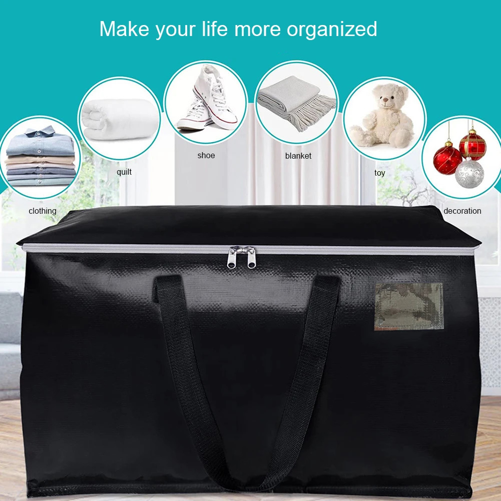 90L Moving Bags with Zippers Handles Storage Heavy Duty Packing Collapsible for Storing 250118