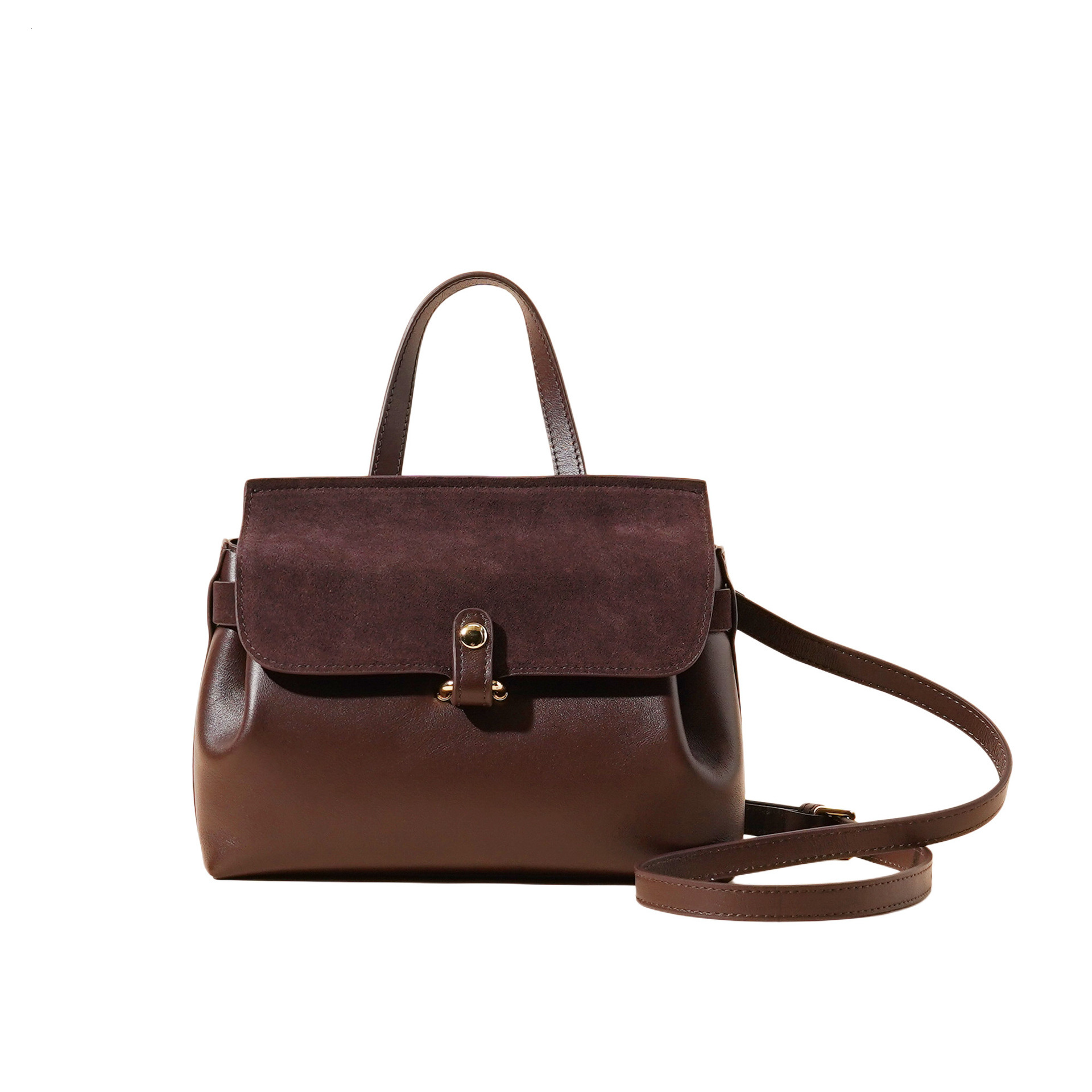 Bag Bag Autumn And Winter New 2024 Head Layer Cowhide Women's Hand Reverse Velvet Leather Simple Texture Commuter Lift Cross Shoulder Bag