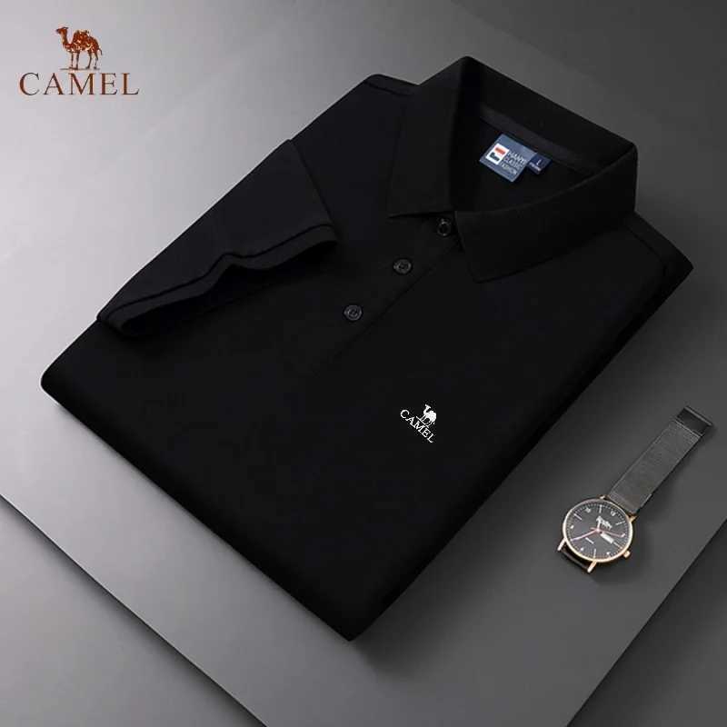 Embroidered cam mens pure cotton sweat absorbing breathable polo shirt summer fashion business casual short sleeved T-shi X250213