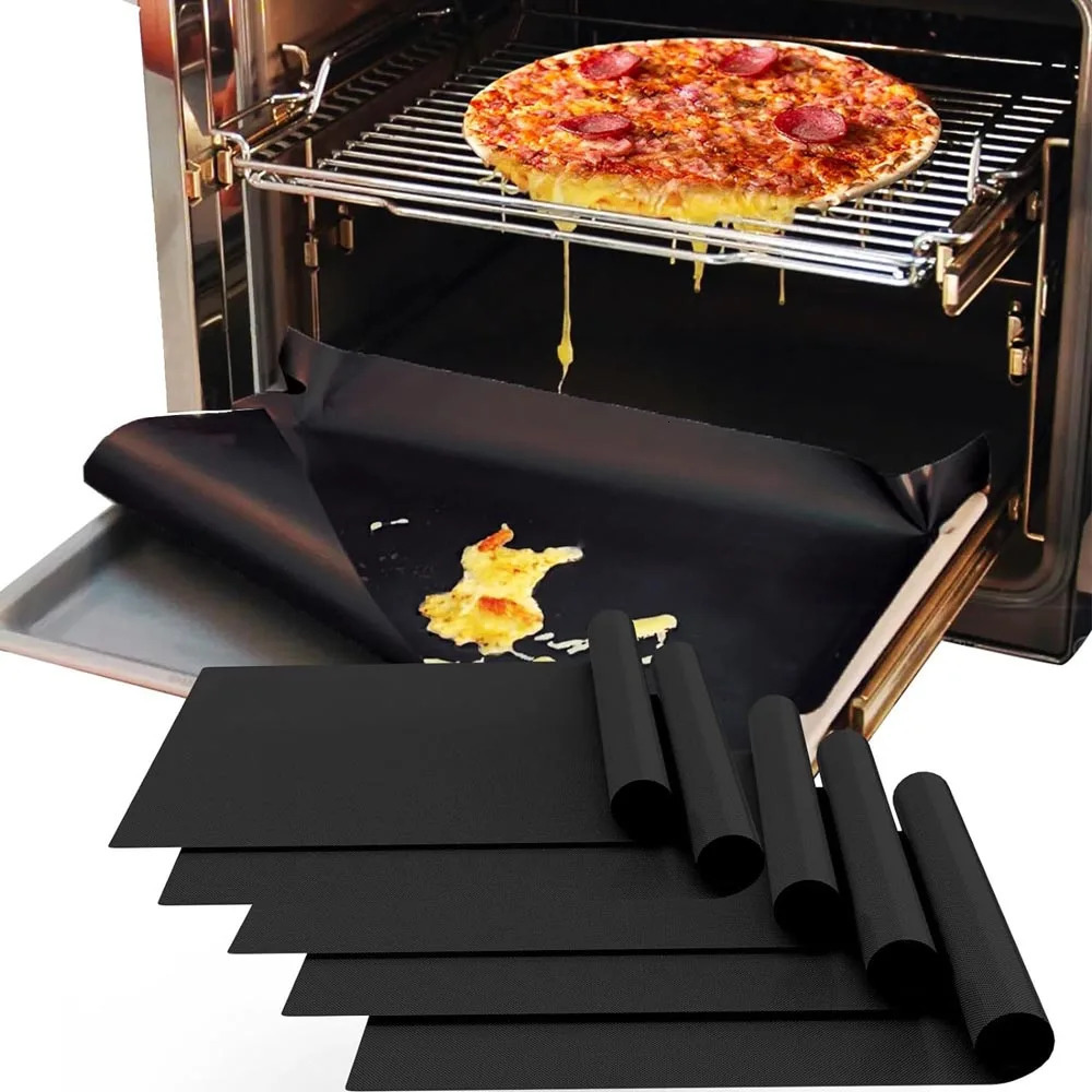 Oven Liners for Bottom of Electric Gas Oven Reusable Non-Stick Protector Mat Heat Resistant Grill Mats 33X40cm 250213
