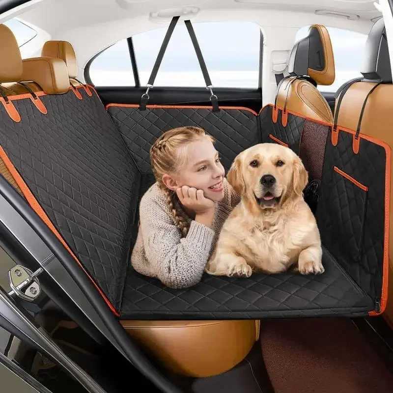 Dog Car Seat Covers Hard Bottom Cover Waterproof With Mesh Window Scratch Prevent Antinslip Hammock H250211