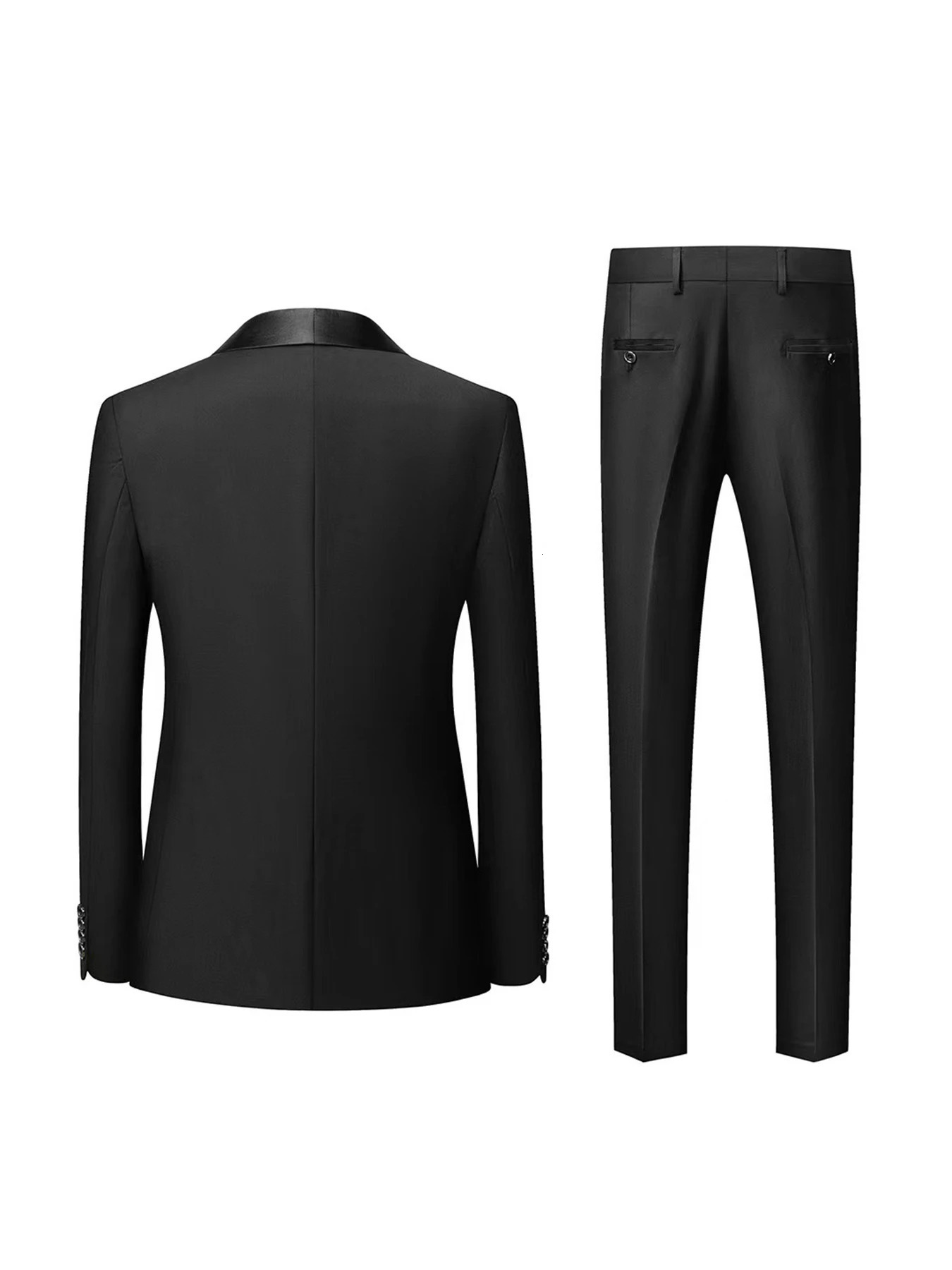 Mens Green Collar Formal Wedding Dress Three Piece Set Orthogonal Set 250210