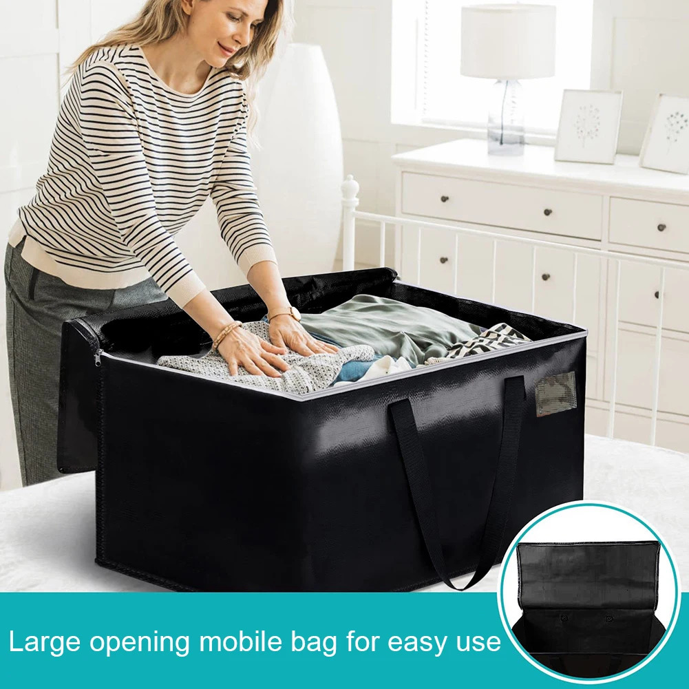 90L Moving Bags with Zippers Handles Storage Heavy Duty Packing Collapsible for Storing 250118