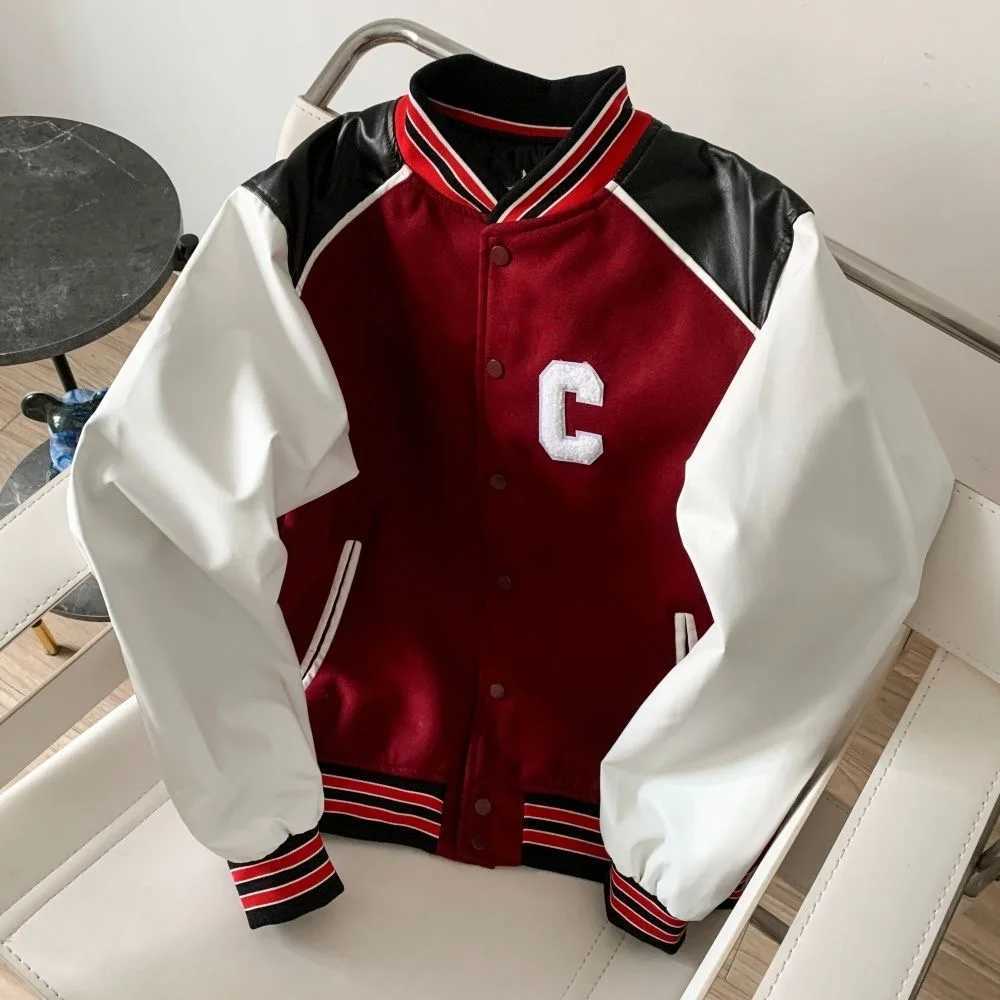 Teddy Leather Splicing C-shaped Wool Baseball Uniform Ce Home Trust Mens and Womens High end Fashion Jackets X250213
