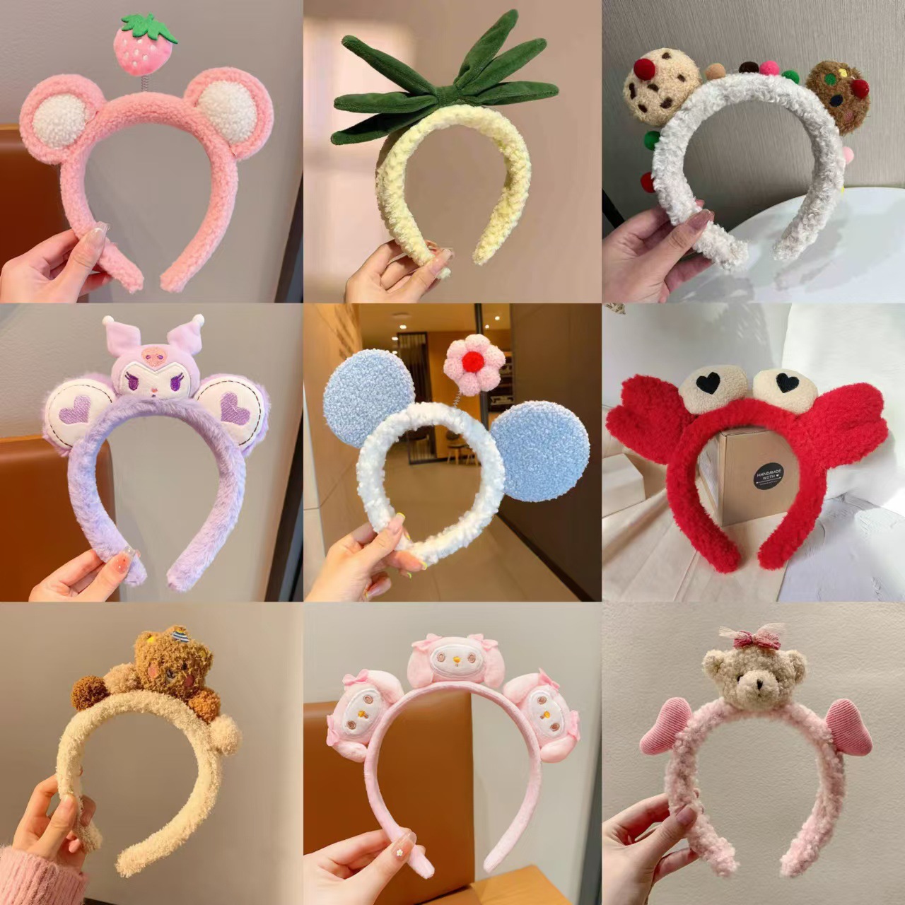 Kids' Wide Banded Headbands with Cartoon Design & Decorative Details