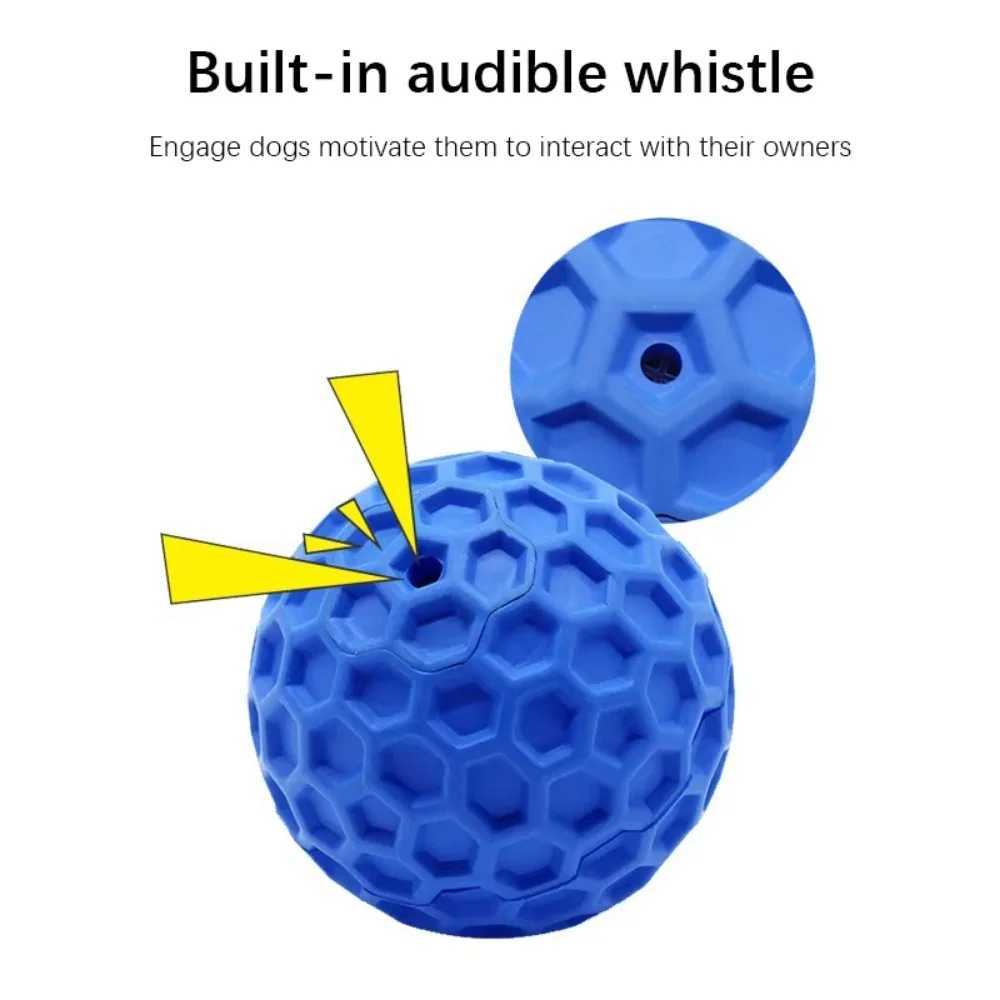 New Dog Toys Bite Resistant Interactive Throwing Sound Honeycomb Balls Natural Rubber Teething Clean Teeth Toys Pet Products Y250705