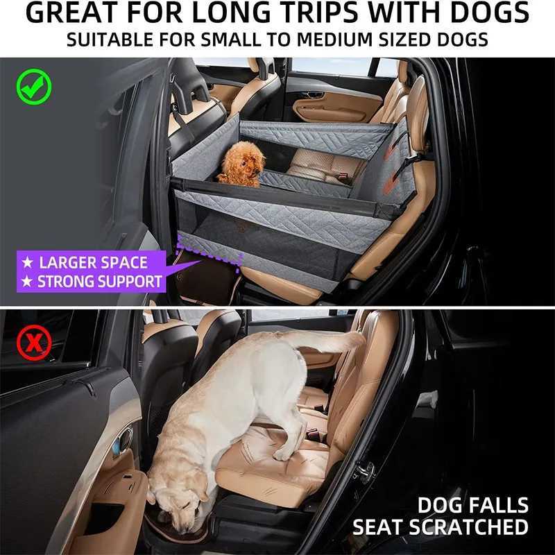 Dog Car Seat Covers Dog car seat for small and large dogs pet nest rear seat extender waterproof dog hanger with mesh bag for car rear seats H250211