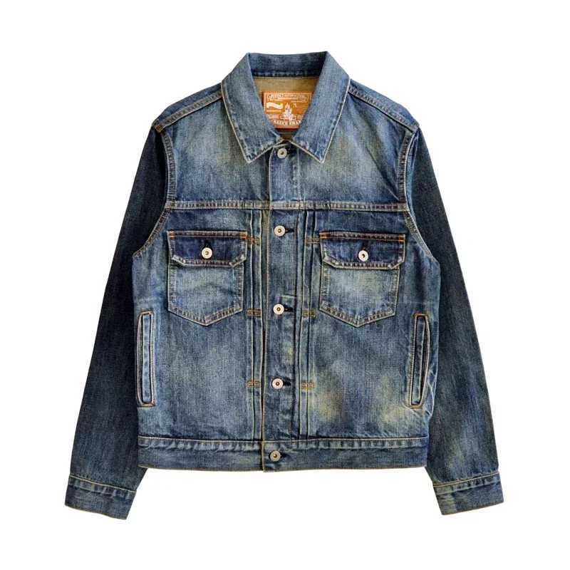 SAUCE ZHAN Distressed Denim Jacket Jean Jacket Mens Jeans Mens Selvedge Denim Motorcycle Jacket American Casual Wear X250213