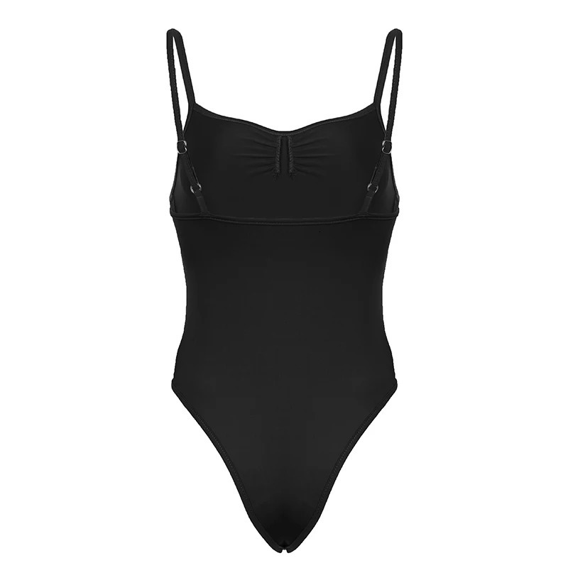 Cuteandpsycho Sexy Bodycon Sleeveless Bodysuits for Women Fashion Solid Slim Overall Clubwear Basic Y2K Backless Black Outfits 250211
