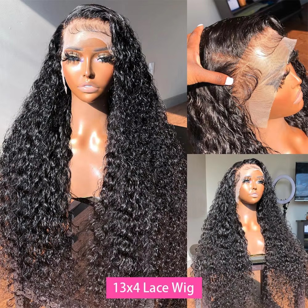 30 38 Inch Curly Human Hair Black 360 Hd Wig Brazilian 13X4 Deep Wave Lace Frontal Wigs For Women 250820
