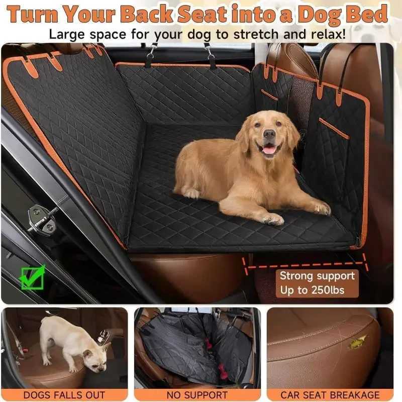 Dog Car Seat Covers Hard Bottom Cover Waterproof With Mesh Window Scratch Prevent Antinslip Hammock H250211