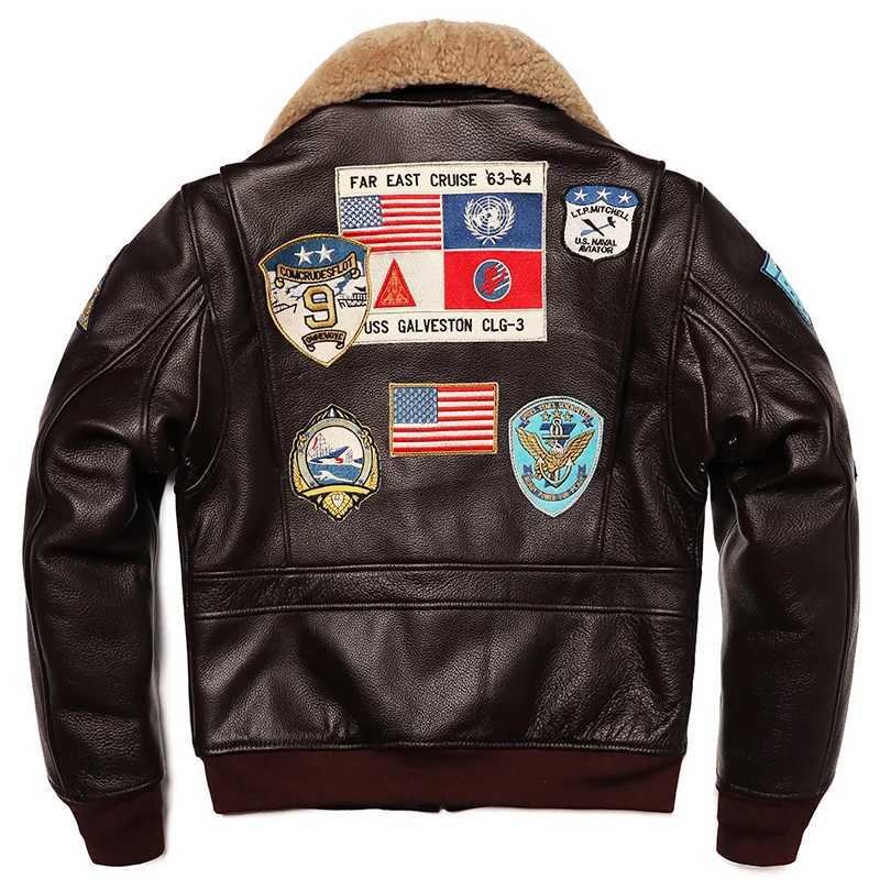 Military Clothing G1 Flight Jacket Thickening Quilted100% Cowhide Leather Jackets Men Coat Winter Overcoat M212 Dropshipping X250213