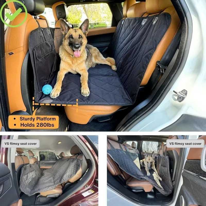 Dog Car Seat Covers Car Seat Cover Waterproof Dog Car Seat Cover with Mesh Window and Storage Pockets Dogs Car Backseat Extender SUV Car Travel Bed H2