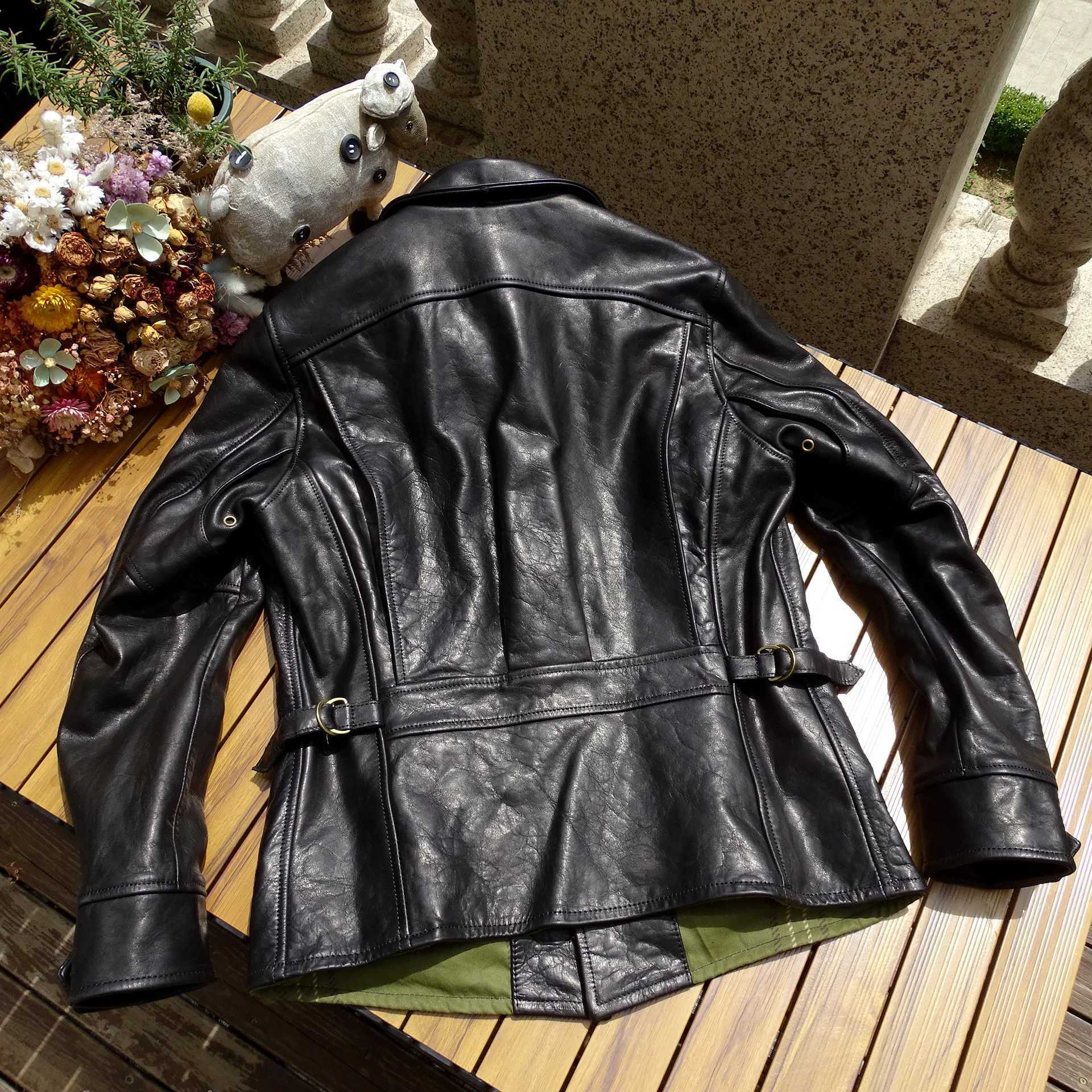 Mens leather jacket stable motorcycle windproof brown coat vintage clothing spring and autumn X250213