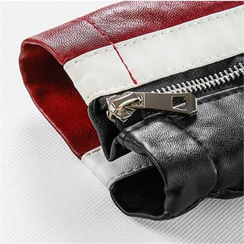 Winter high-quality mens motorcycle leather jacket mens fashionable casual jacket mens stand up collar warm Pu jacket X250213