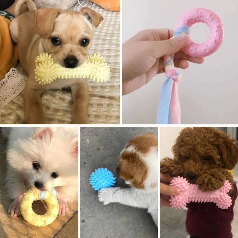 Pet Dog Toys For Small Dog Chews TPR Knot Toys Bite Resistant Molar Teeth Cleaning Dog Training Supplies Interactive Accessories Y250705