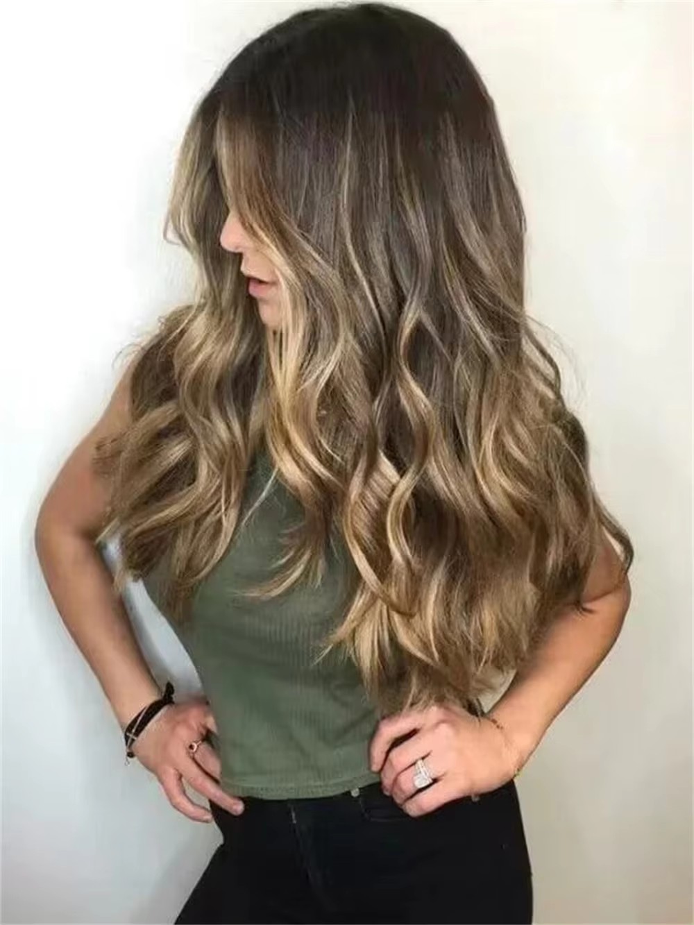 Highlight Brown blonde wavy bob Glueless full lace Human Hair Wig perruque HD Lace European Hair Preplucked Wig cuticle aligned hair