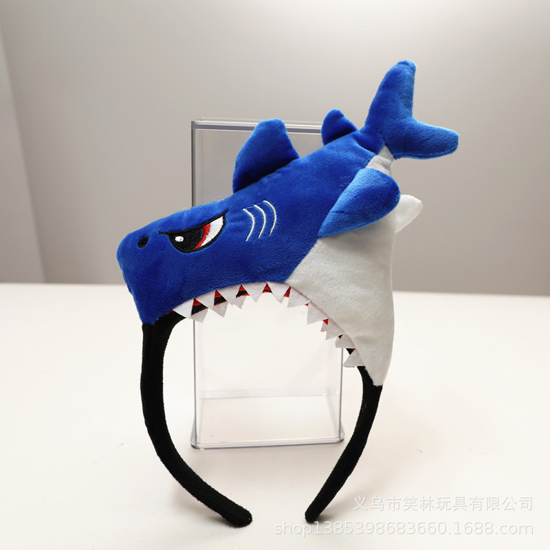 Children's Cute Shark Design Hair Bands - Stylish Animal Print Hair Accessory for Costumes & Shows