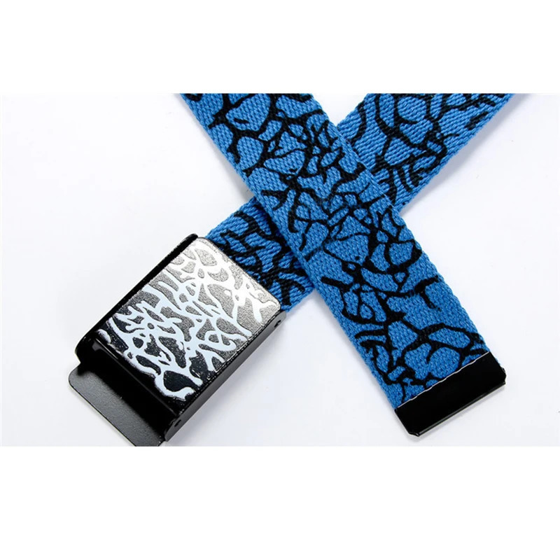Fashion Pop Print Street Dance Graffiti Casual Mens and Womens Clothes Couple Canvas Belt 250114