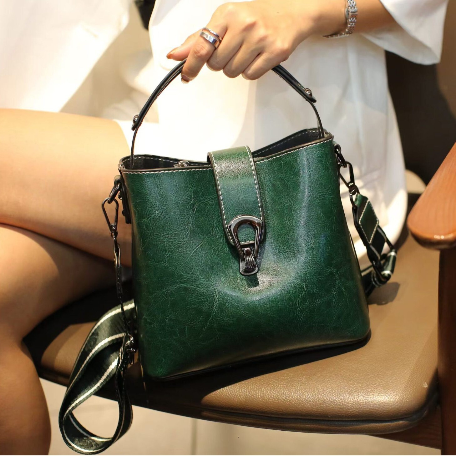 Bag Bag Summer 2024 New Bucket Bag, Genuine Leather Single Shoulder Crossbody Bag Women, Versatile Handbag For Women