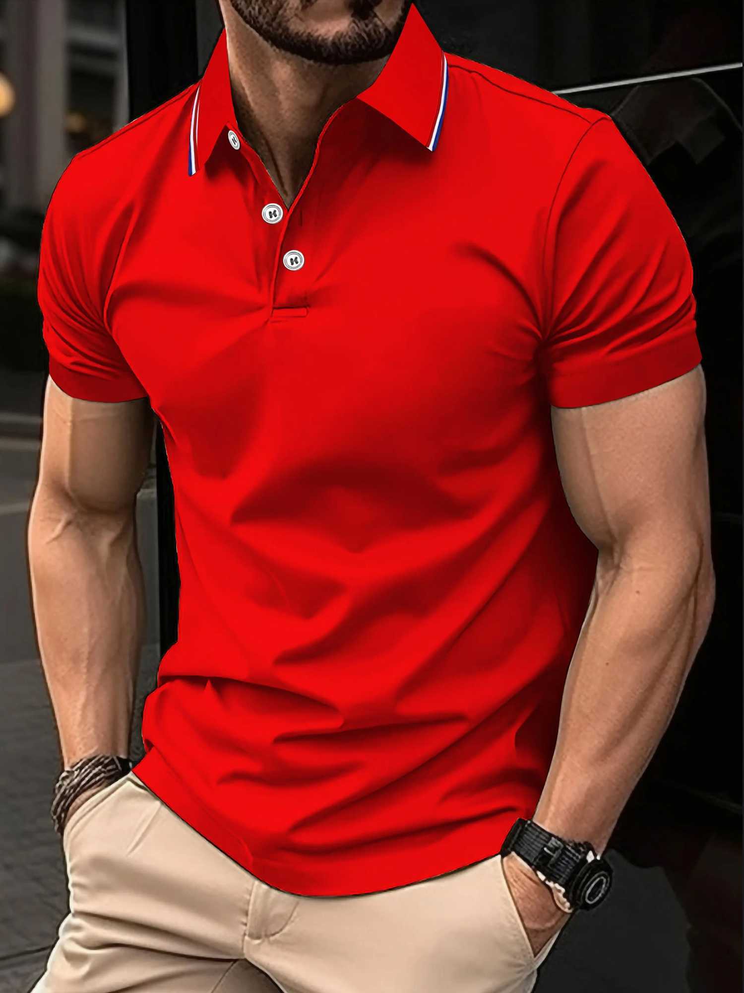 Vintage Mens Short Sleeve Shirt Breathable Lapel Business Casual Polo Shirt Fashion Simple Design Mens Summer Comfortable Tops X250213