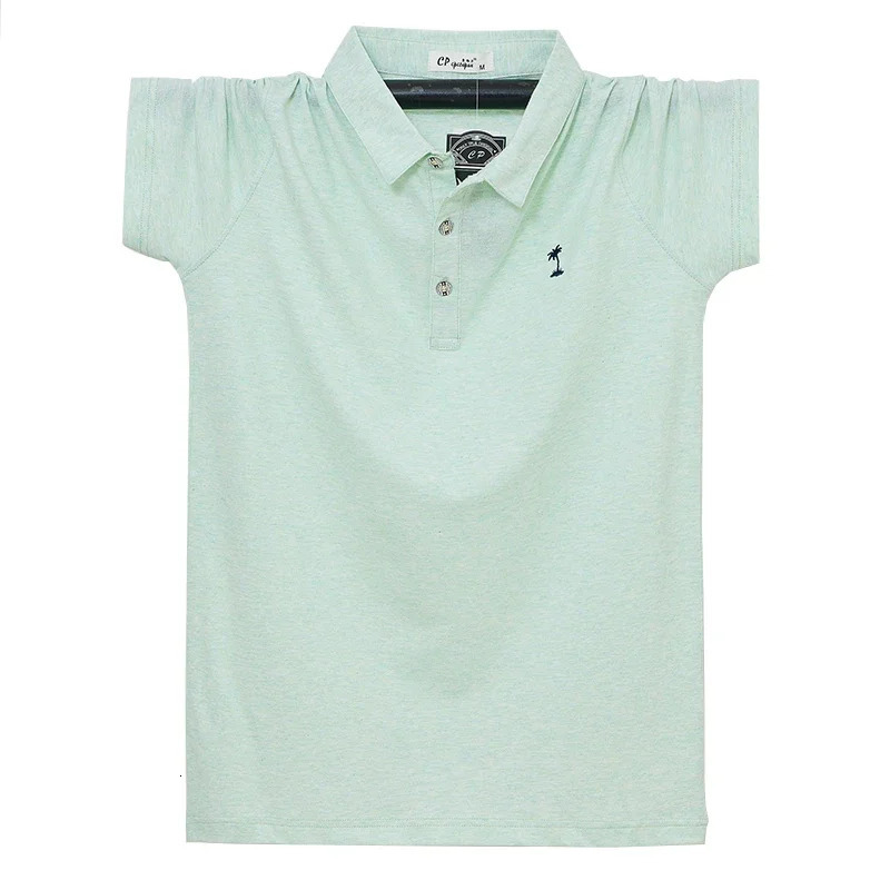 Summer Cotton Polo Shirt Men Simple Short Sleeve Tops Breathable Business Embroidery Polos Mens Casual Tshirt 6XL 250115