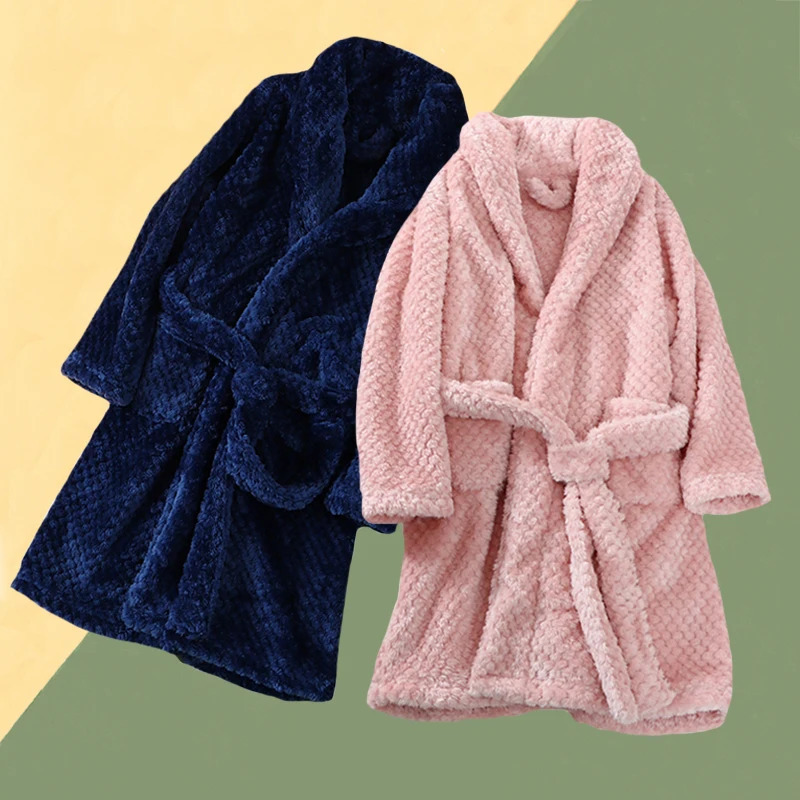 Soft Children Flannel Pajamas Autumn and Winter Pajamas for Girl Warm Kids Bathrobe Boy Sleepwear Family Matching Homewear 4-16Y 250208