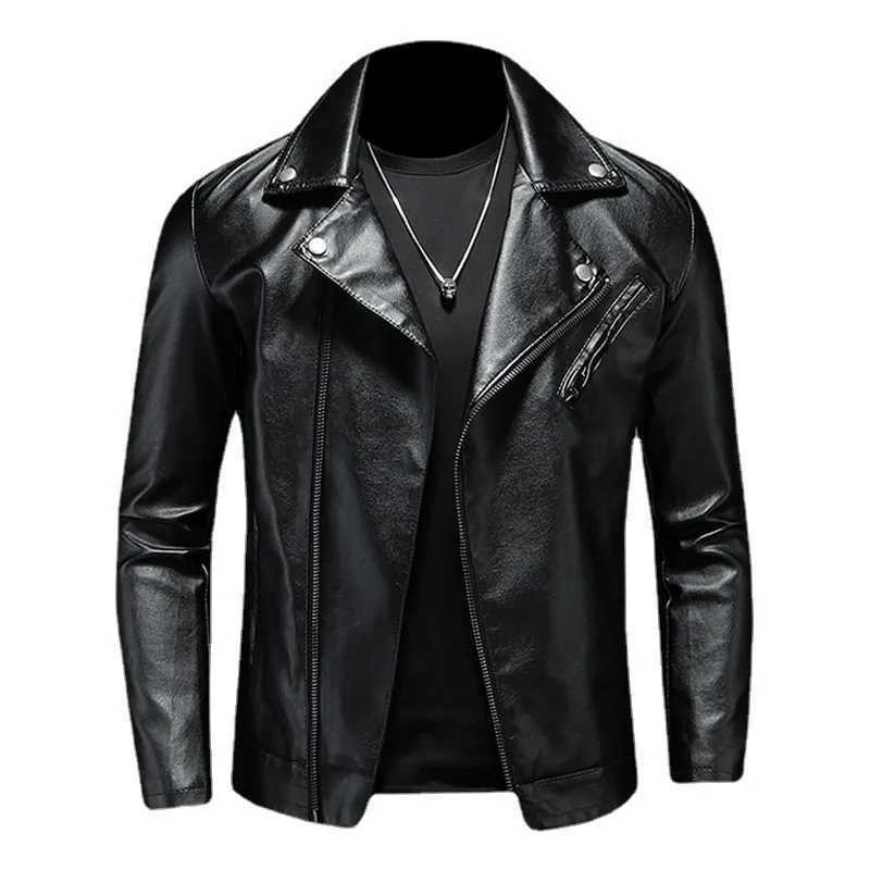 Autumn Motorcycle PU Leather Jacket Men Oversized Casual American Retro Overcoat Unisex Punk Streetwear Coats New Bomber Jackets X250213