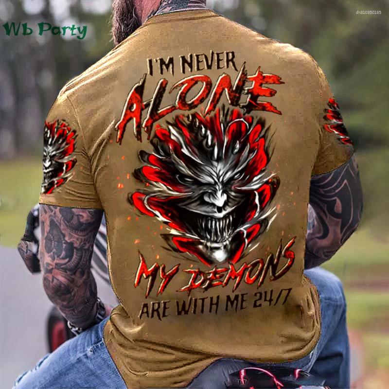 Men's T Shirts Skull Pattern Back Print Clothes Men Graphic Tees Summer Designer Short Sleeve Tee