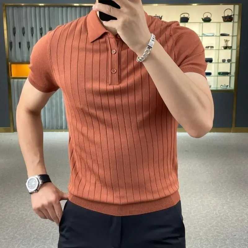 Summer Streetwear Fashion Men Clothing Polo Shirts Korean Casual Male Clothes Solid Short Sleeve Thin Lapel Slim Business Tops X250213