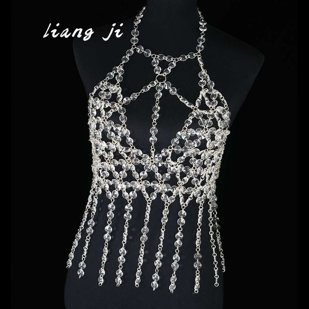 Sexy Body Jewelry Bikini Crystal Tassels Chest Party Waistcoat Makeup Dance Lumbar Chain Underpants Bra Beach Dress