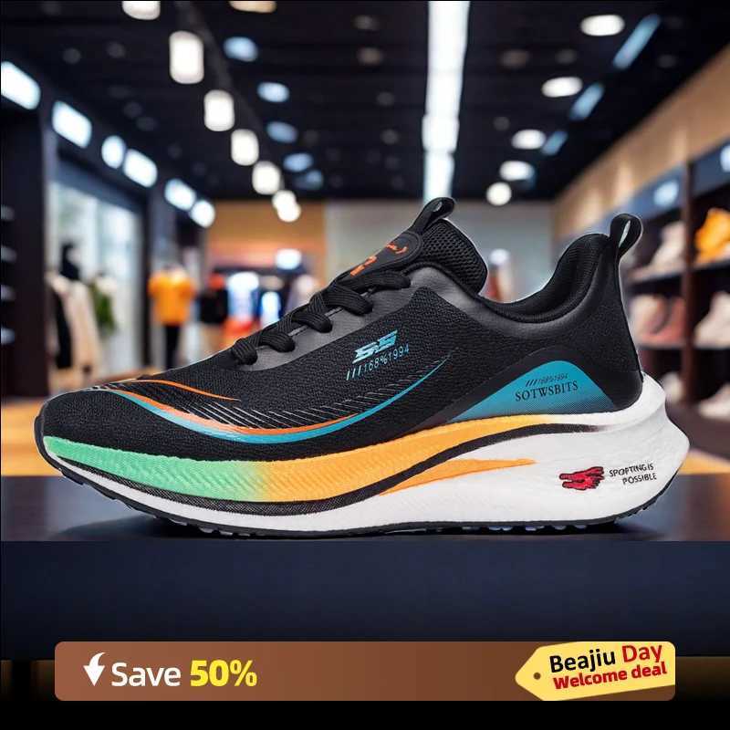 Carbon Plate Marathon New 2025 Men Sports Running Shoes Breathable Lightweight Womens Comfortable Athletic Nonskid Sneakers Z250304