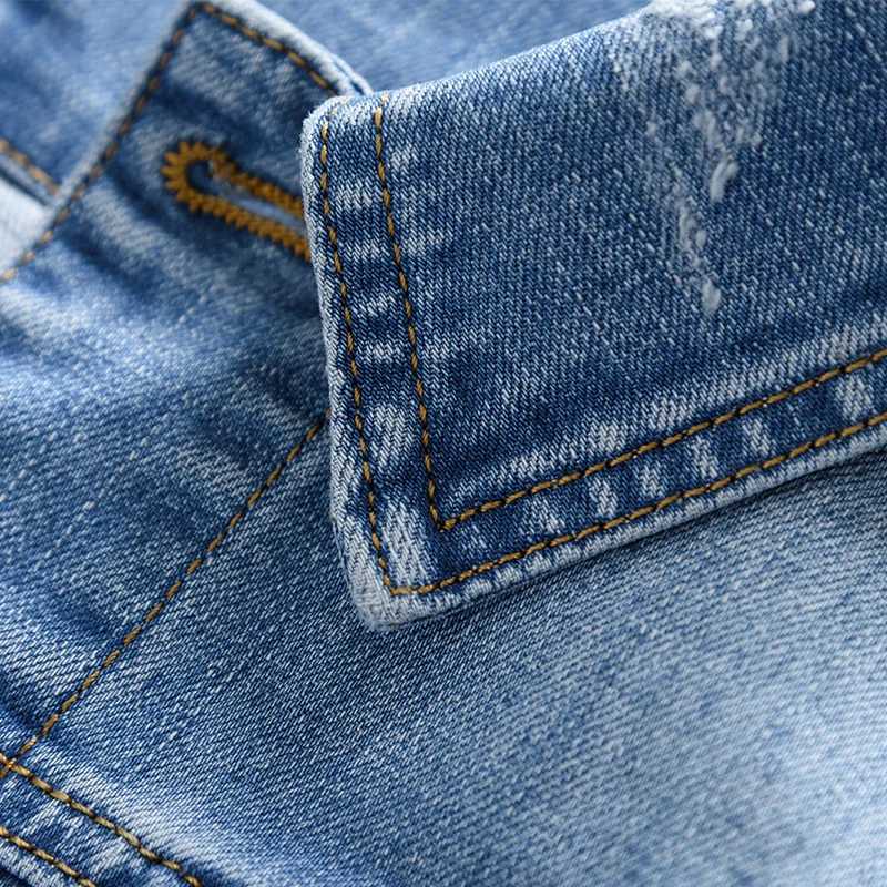 New mens denim jacket with retro classic style motorcycle and Bickel winter jacket mens ultra-thin elastic cotton casual jeans mens spring jacket X250
