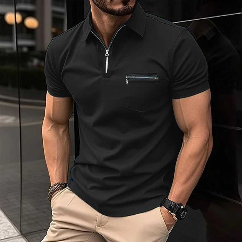 Summer Men Fashion Short Sleeved Polo Shirt T-Shirt Mens Pure Color Breathable Shirt Men Office Top S-XXXL Men Clothing X250213