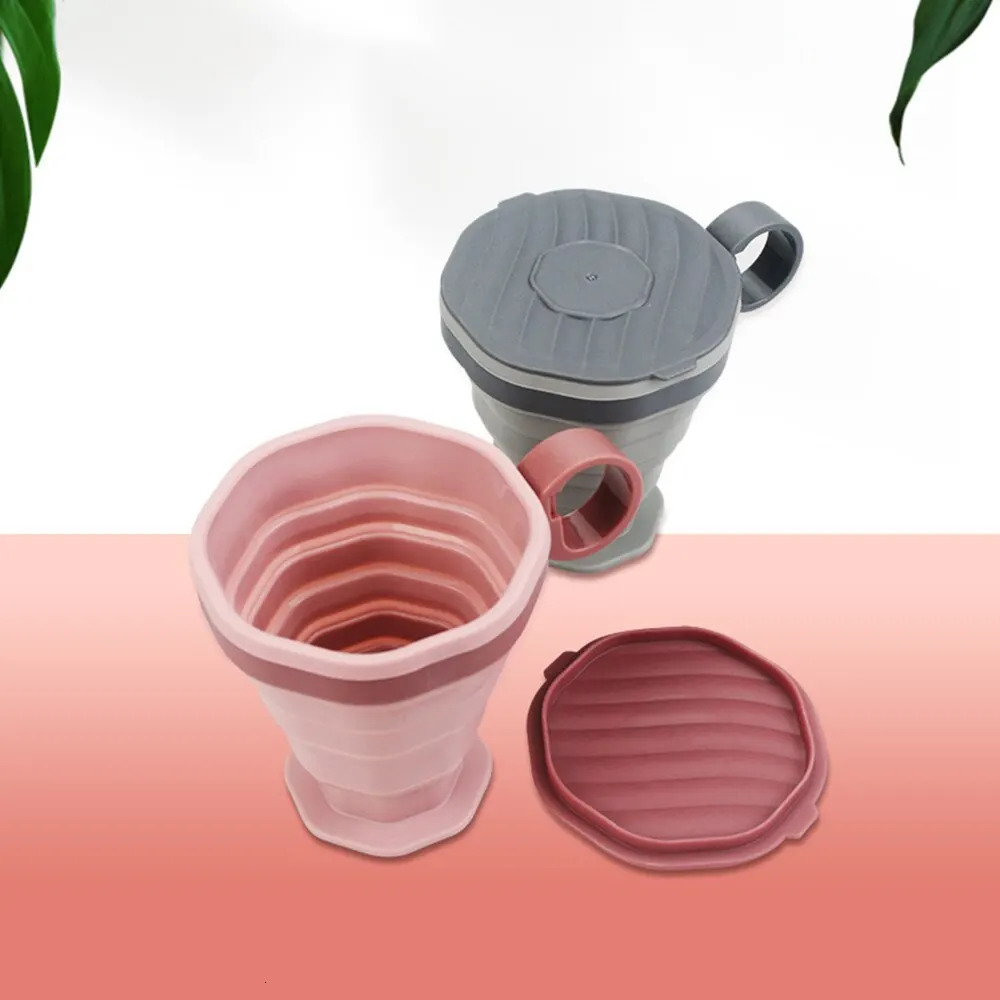 Folding Coffee Cup Portable Outdoor Water Travel Carrying with Lid Rins Z260202