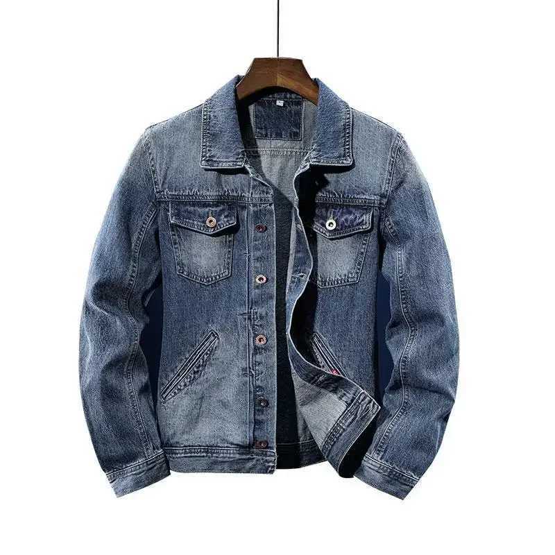 Denim Jackets Man Autumn Jeans Coat for Men Button Loose Designer on Board Washed Korea in Lowest Price G Big Size One Piece L S X250213