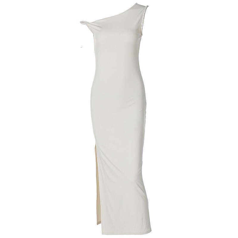 Hot selg women's in Europe America summer fashionable and sexy slng shoulder slim fit slit dress women wholesale, versatile temperament for 2025,
