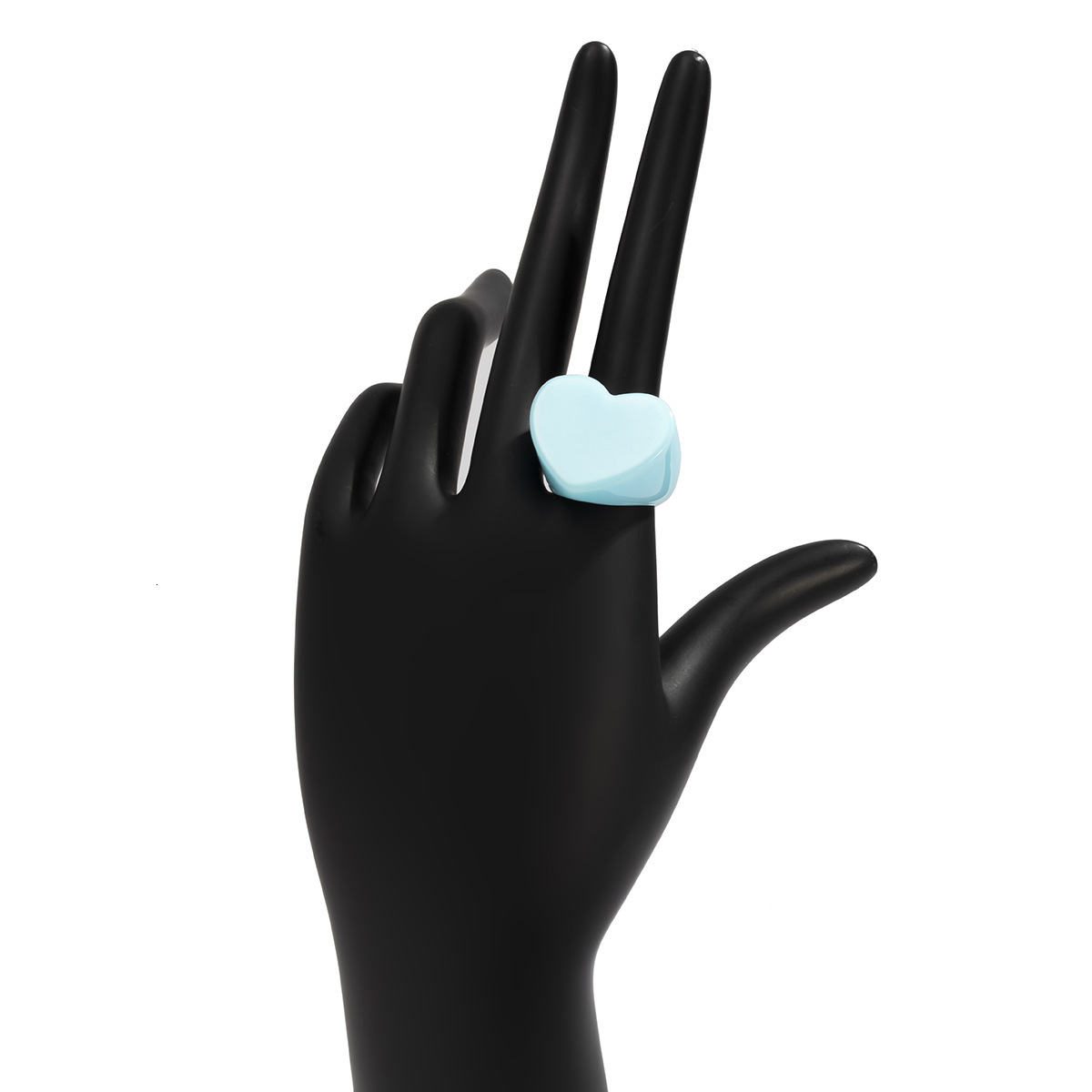 fashion Jewelry Heart shaped Candy Color Wide Edge Simple designer Plain Colorful Love Ring