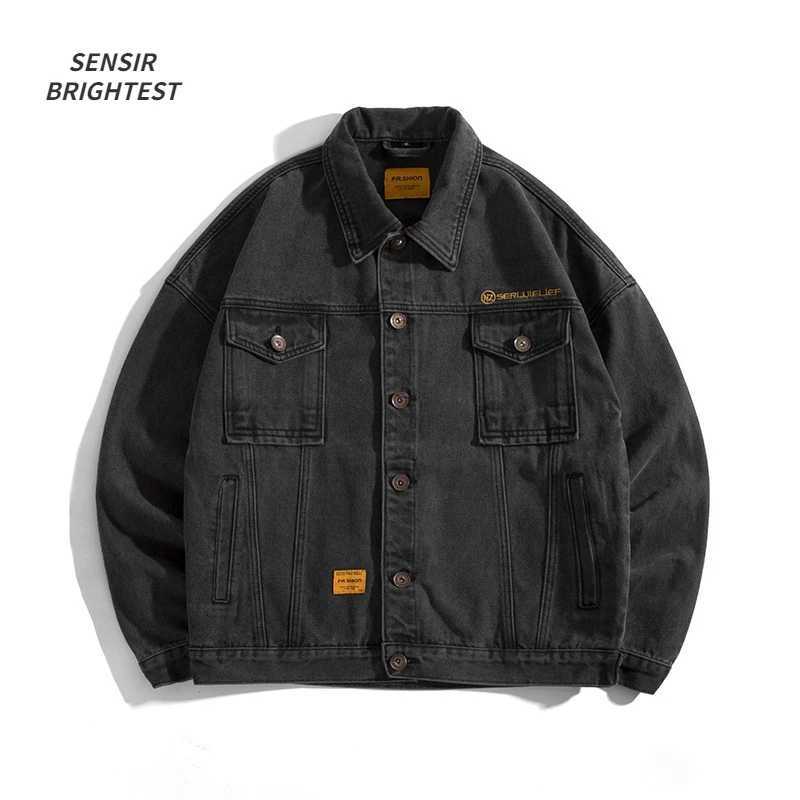 Denim Jacket Mens Spring And Autumn Fit Loose Large Size Workwear Washed Tannin Casual Jacket X250213