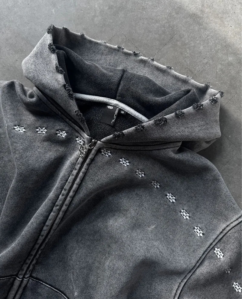 European and American Y2k Harajuku Trendy Versatile Clothing Classic Oversized Hoodie Casual Versatile Loose Zipper Sweatshirt 250213