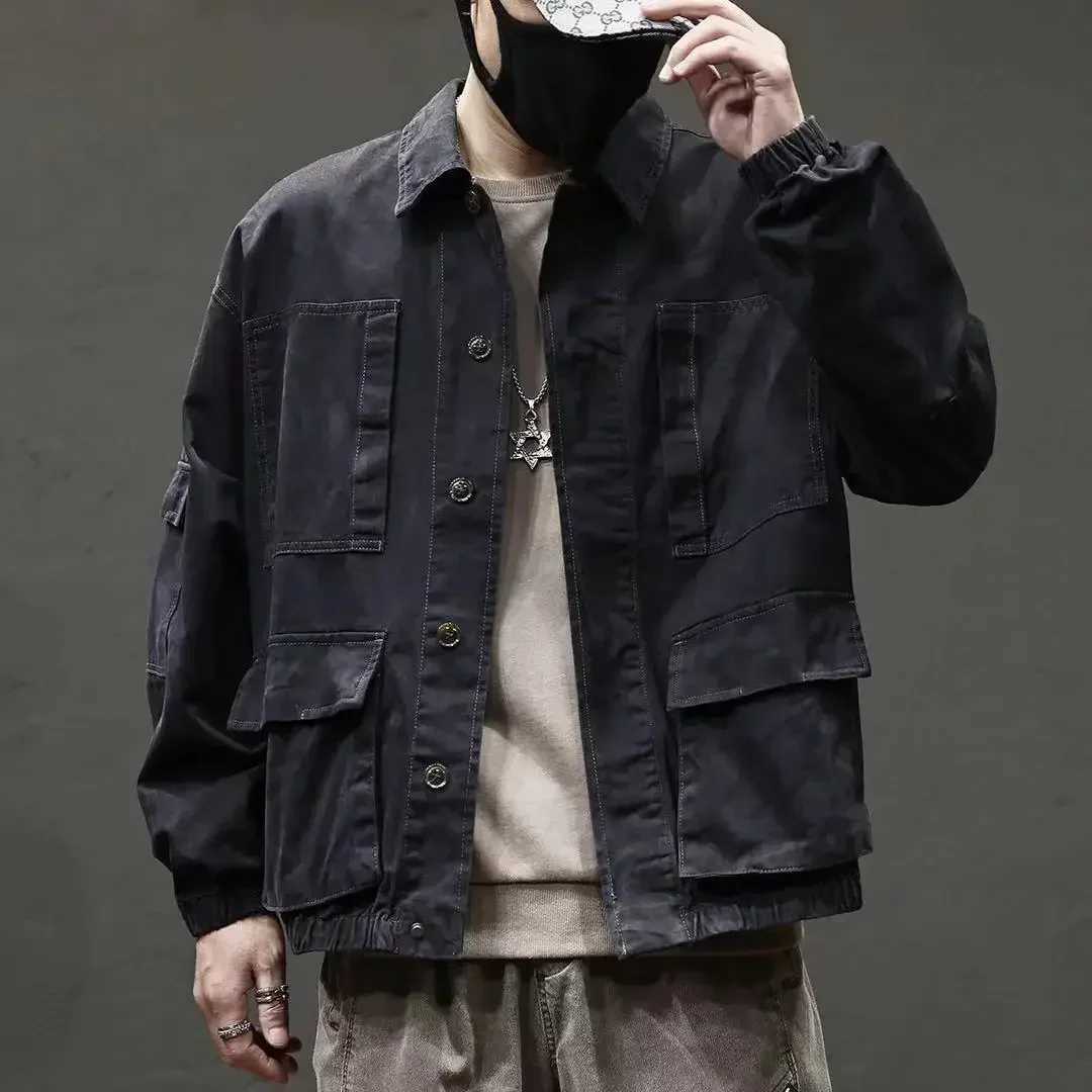 Vintage Loose New In Cowboy Coat for Men One Piece Outwear Menswear Size L Korean Popular Clothes Worn Branded Denim Jackets Man X250213