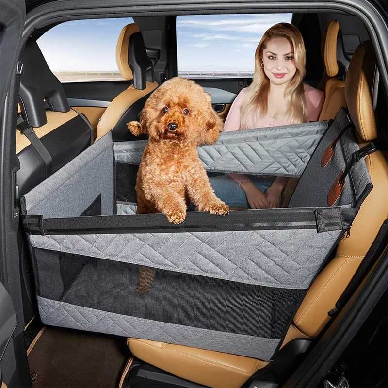 Dog Car Seat Covers Dog car seat for small and large dogs pet nest rear seat extender waterproof dog hanger with mesh bag for car rear seats H250211