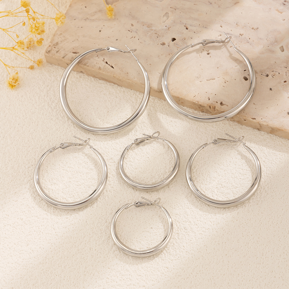 fashion Metal sized simple large earrings, hot selg temperament, design sense, circular designer Woman earrings