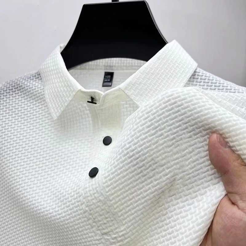 Summer New Mens Short Sleeve T-shirt Cool and Breathable POLO Shirt Business Casual Sweat-absorbing Top X2502131