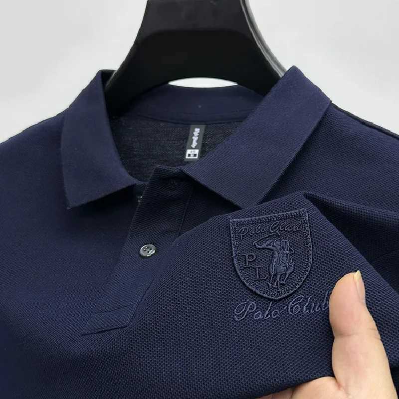 Light Luxury brand lapel mens short sleeved high-quality summer clothing fashionable shield embroidery mens T-shirt fashionable polo shirt X250213