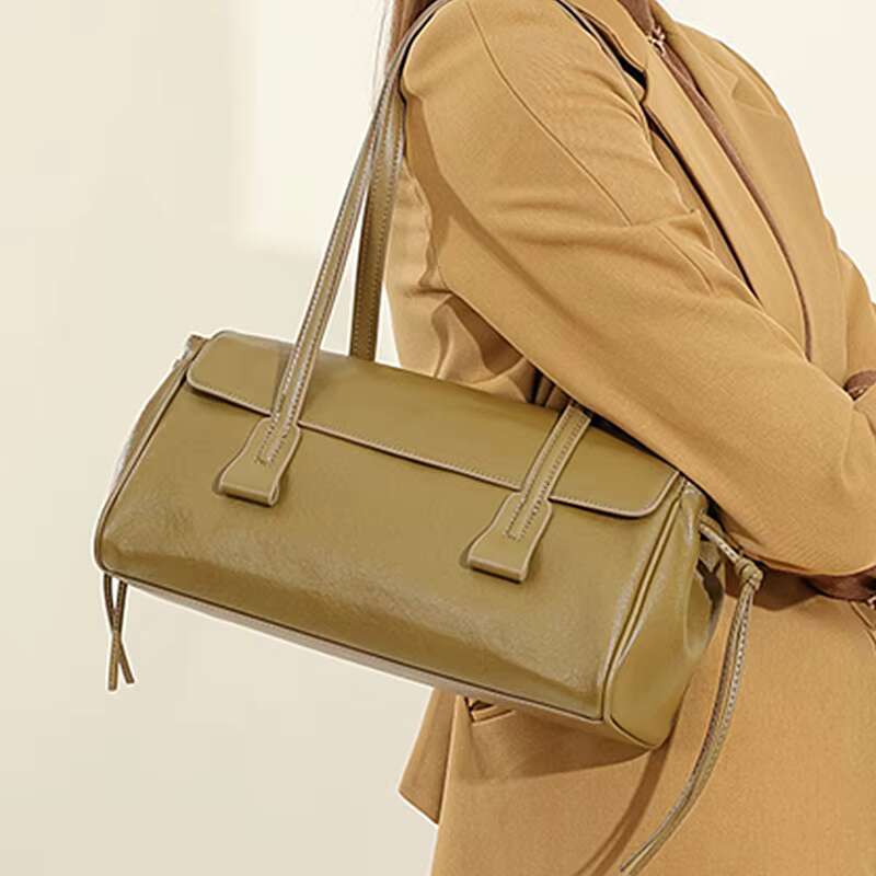 Toptrends Cow Genuine Leather Underarm Shoulder Bags For Women 2025 Designer Satchel Purses Pillow Tote Ladies Handbags