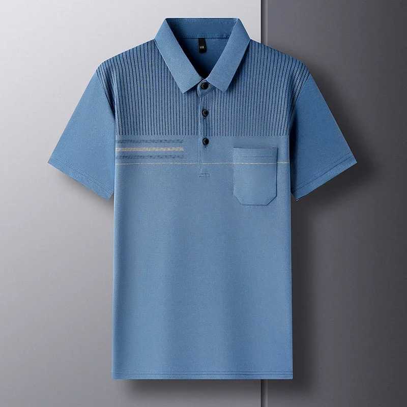 Mens Comfortable Breathable Fashion Versatile New Summer Cool True Pocket POLO Shirt Short Sleeve X250213