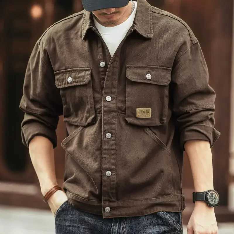 Cargo Loose New In Mens Denim Jacket Lxury Elatic Low Cost On Board Trendy Male Jean Coats Vintage Washed Fashion Fast Delvery X250213